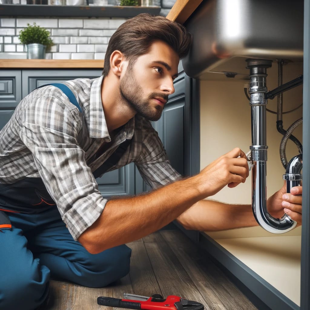 A professional plumber repairing a kitchen sink in Elk Grove, CA, showcasing expertise and quality service