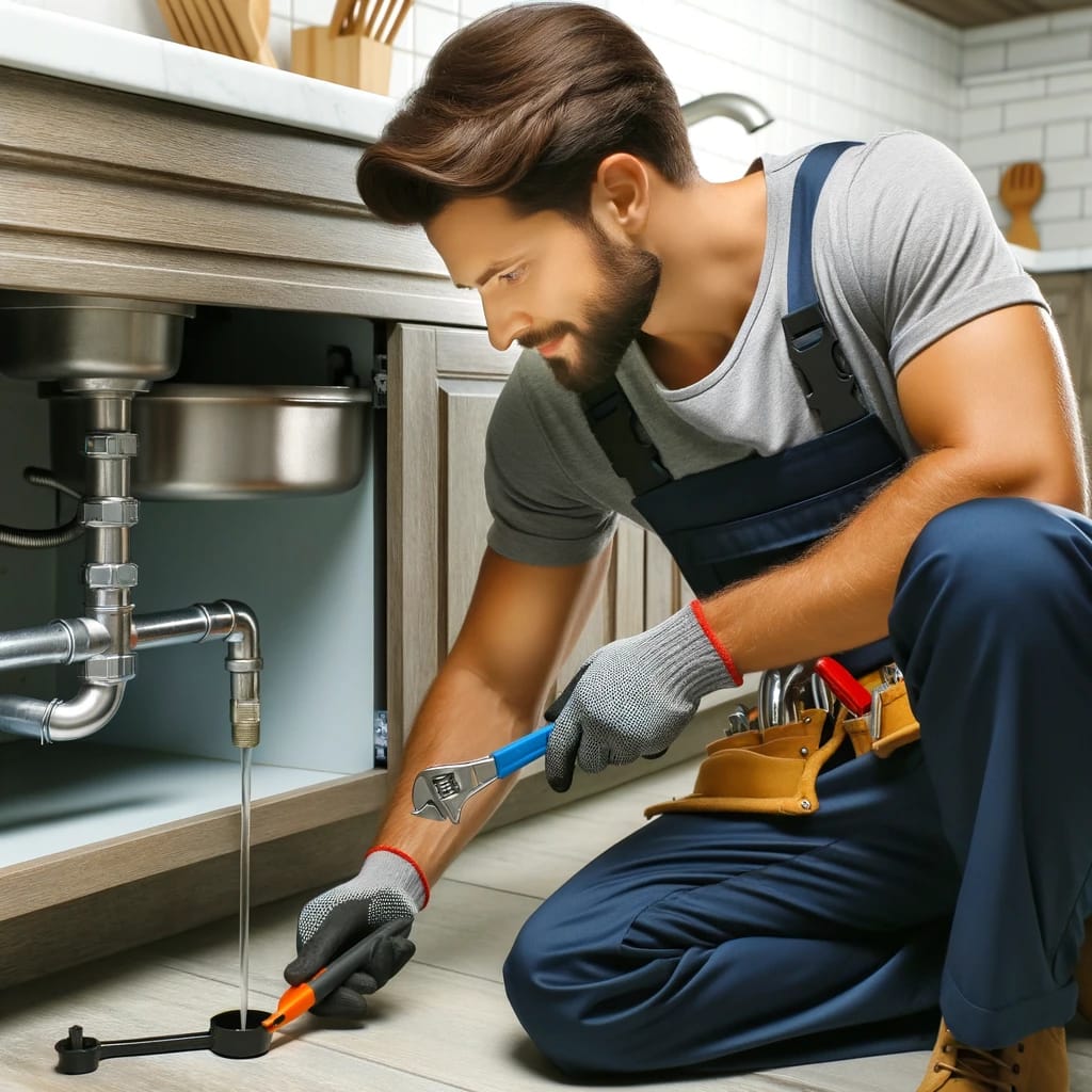 Professional plumber repairing a kitchen sink in Orangevale, CA, showcasing the expertise and quality service provided by legacy plumbing and drain services