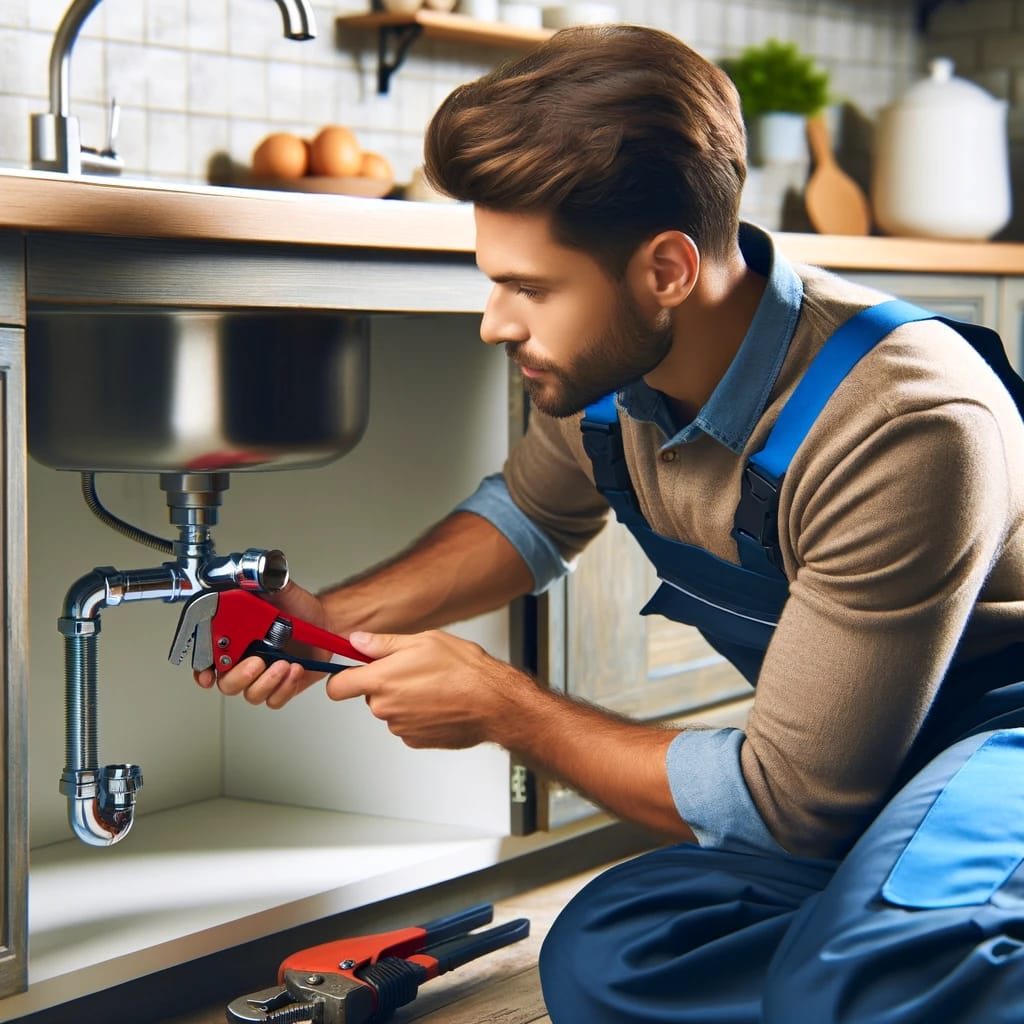 A professional plumber repairing a kitchen sink in Roseville, CA, showcasing expertise and quality service.