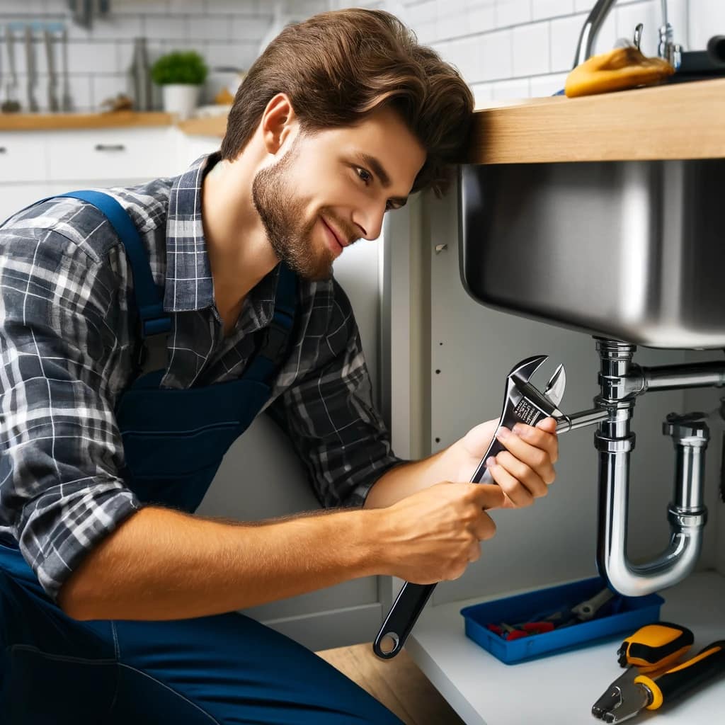 A professional plumber repairing a kitchen sink in Fair Oaks, CA, showcasing expertise and quality service.