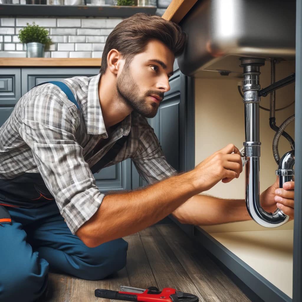 A professional plumber repairing a kitchen sink in Elk Grove, CA, showcasing expertise and quality service