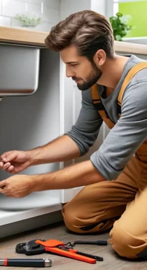 professional plumber repairing a kitchen sink in Citrus Heights, CA, showcasing expertise and quality service